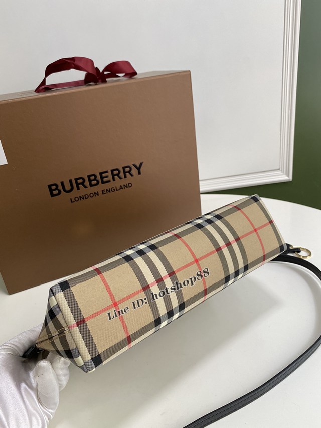 Burberry專櫃新款Vintage復古格紋賽爾迪手袋 巴寶莉斜背手拿包款 yxb1314